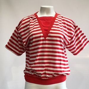 Vintage Red & White Stripe top